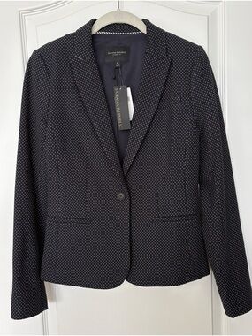 BANANA REPUBLIC navy blazer with polka dots NWT
